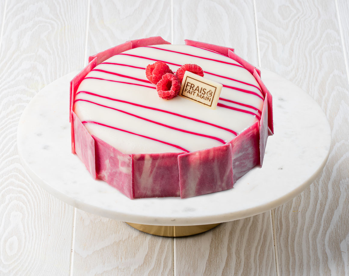 Entremets festif vanille framboise